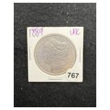 1889 UNC Morgan Silver Dollar Coin