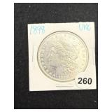 1898 UNC Morgan Silver Dollar Coin