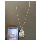 Sterling Necklace w/ Waterford Teardrop Crystal