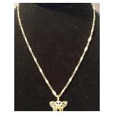 14k Necklace with Butterfly Pendant 5.7g