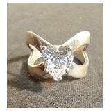 Sterling Ring w/1 Carat CZ split Band Design