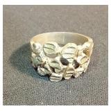 .925 Silver Floral Wide Ring