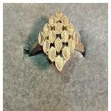 .925 Diamond Cut Open Work Twisted Lattice Ring