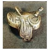 Silver Horse Saddle Ring 14g Sterling?