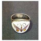 Sterling Butterfly Enameled Ring