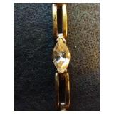 925 Bracelet w/ 10 Marquise Cut Crystals 7-1/2"