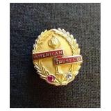 10k American Trust & Bank Pin -1Diamond, 1 Ruby