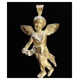 925 Sterling Angel Pendant 1-3/4" 5.6g