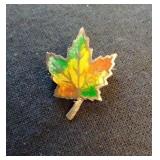 Sterling Multi-Color Small Leaf Pin 1.3g