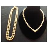 Pr Faux Pearl Necklaces 18" & 36" and Bracelet