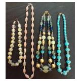 4 Heavy Beaded Necklaces