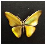 2-1/2" Shell Carved Butterfly Brooch