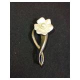 Silverplate Flower Brooch