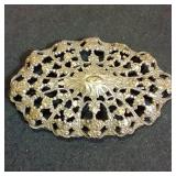 3" Filigree Silverplate Brooch