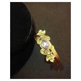 Early Amethyst & Crystal Brass Bracelet