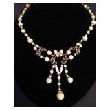 Very Early Beaded Filigree Necklace