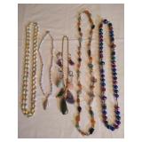 Lot of 5 Stone & Bead Necklaces