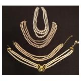 Lot of 4 Pearl Costume Necklaces