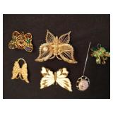 Lot of 6 Butterfly Pins