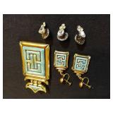 Lot of Pendant & Clip Earrings, 3 Pins