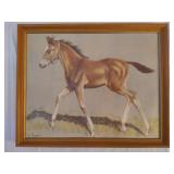 Framed Horse Print signed C.W. Handerson #1