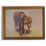 Framed Horse Print signed C.W. Handerson #3