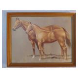 Framed Horse Print signed C.W. Handerson #7