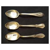 3 asst Sterling spoons