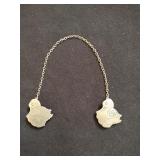 Sterling Baby Bib clips in duck shape