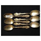 6 silverplate teaspoons engraved with K