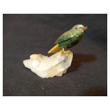 2in crystal and jade bird figure