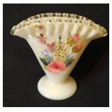Hand Painted Fluted Rim Bud Vase