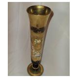 Lewile Glass Vase w/Gold trim & Hand Painted