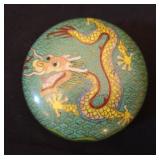 3in Cloisonne box w/5 toed dragon on lid