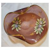 Amethyst Glass Bowl with Enameling