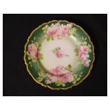 Hand Painted & Signed Rose and Gold Plate