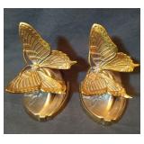 Brass Butterfly Bookends