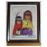 Ettore "Ted" DeGrazia  "Wondering"  7x9 matted