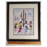 DeGrazia "Saguaro Dancers" 9x14 matted print