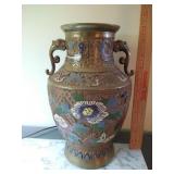 Japanese Champleve Cloisonne Bronze Urn
