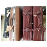 4 misc luggage, 2 matching