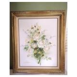 Framed Floral Artwork signed