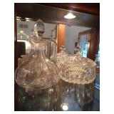 Glass Cruet with Stopper & Candy Dish