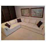 Sectional Upholstered Sofa with Throw Pillows