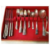 Rogers 37 pc Silver Plate Flatware with Box