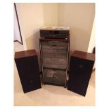 Stereo w\Cabinet & 4 Speakers, Technics 5CD Playe