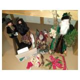 Group of asst Santas & Xmas Decor