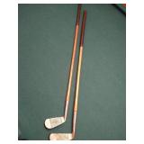 (2) Wood shaft golf clubs Mid Iron / Putter