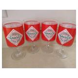(4) Vintage Stemmed Tabasco Glasses