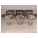 Lot of 6 Silver Plate Edge Glasses